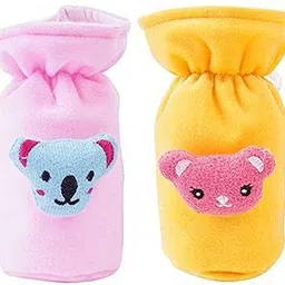 lala maneet Baby Milk Feeding Bottle Cover with Zipper Soft Plush Stretchable, 60-125 ML image 2