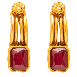 Shining Jewel - By Shivansh Gold-Plated & Red Jewellery Set image 2