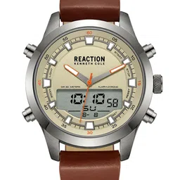 REACTION KENNETH COLE Men Leather Strap Analogue and Digital Watch KRWGD9005301-picture-36