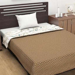 Divine Casa Beige & White Ethnic Motifs AC Room 120 GSM Single Bed Dohar image 5