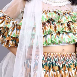 BAESD Girls Printed Ready to Wear Lehenga & Blouse With Dupatta image 3