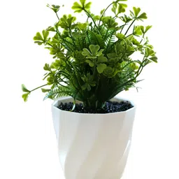UMAI Green Grass Balls Artificial Flower With Pot image 2