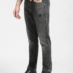 Jack & Jones Men Charcoal Grey Slim Fit Light Fade Stretchable Jeans image 5