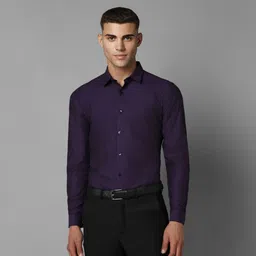 Men Regular Fit Self Design Cut Away Collar Formal Shirt-image-30