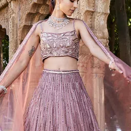 Mehak Murpana Embellished Beads and Stones Ready to Wear Lehenga & Blouse With Dupatta image 3