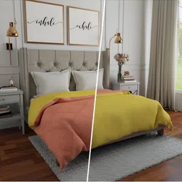 RF RELAXFEEL Orange & Yellow Geometric Heavy Winter 233 GSM Single Bed Quilt image 2