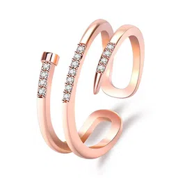 Jewels Galaxy Rose Gold-Plated AD-Studded Adjustable Ring image 2