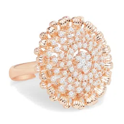 Zaveri Pearls Rose Gold Plated CZ-Studded Adjustable Finger Ring image 2