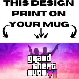 makekart Grand Theft Auto VI Logo with Vice City Style Gaming Fan Coffee Ceramic Coffee Mug image 2