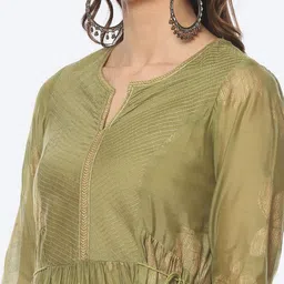 Biba Ethnic Motifs Printed Tiered Cotton A-line Ethnic Dress image 4