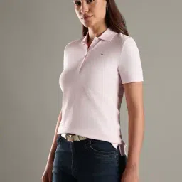 tommy hilfiger Regular Fit Polo T-Shirt with Logo Embroidery image 2