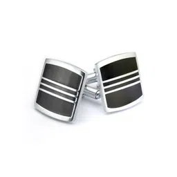 Kavove Black & Silver-Toned Square Shape Cufflink image 3