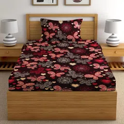 moonroof Cotton Single Fitted (Elastic) 240 TC Printed Bedsheet-picture-22