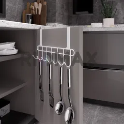 riomax White Over The Door Hook Hanger Organizer / Wall Hook Rack for Hanging Clothes Door Hanger image 5