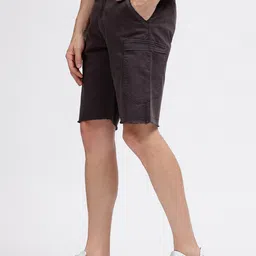 Iconic Washed Regular Fit Cotton Shorts image 4