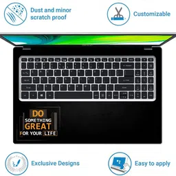 Anweshas Full Body Laptop Skin Sticker - Do Something Great on Black Self Adhesive Vinyl Laptop Decal 15.6 image 4
