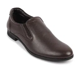 FAUSTO Men Textured Leather Formal Slip-Ons Shoes image 2