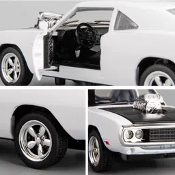 pezyox 1:32 scale Fast & Furious 7 Metal Pull Back Car with Sound & Light Toy for Kids image 2
