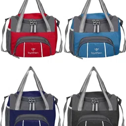 taschen (Red+Sky Blue+Navy Blue+Black) All Age Combo 4 Lunch Bags Branded Trendy Premium Quality Carry on School Office & Picnic (3011+3014+3012+3013) Waterproof Lunch Bag-picture-31