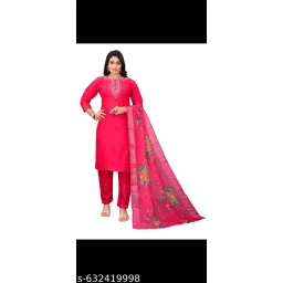 Rayon Slub Women Kurti With Dupatta & Bottomwear image 1