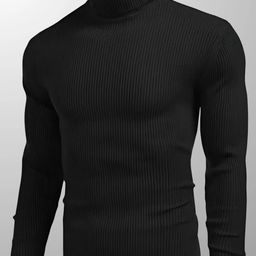 bab Men Woven High Neck Black Sweater-picture-23