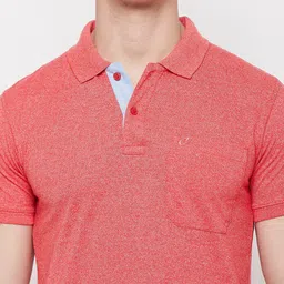 Camey Men Red Polo Collar T-shirt image 5