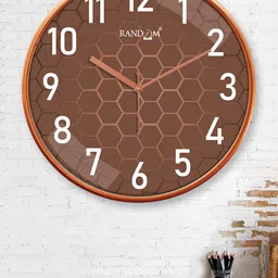 RANDOM Copper-Toned & White Printed Analogue Contemporary Wall Clock image 3