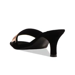 ERIDANI Textured Open Toe Slim Heels image 2