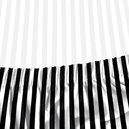 Cortina White & Black Striped Printed Single Seater Sofa Cover With Arms image 2