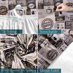 Cortina White & Brown Printed 3 Seater Sofa Cover With Arms image 4