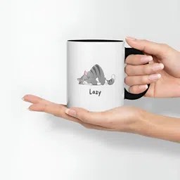 macmerise White & Grey Printed Ceramic Glossy Mug 325ml image 2