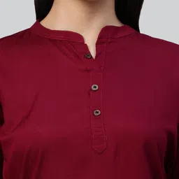 LYRA Purple Mandarin Collar Top image 5