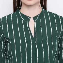 Mayra Striped Mandarin Collar Top image 2