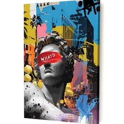 Art Street Blue & Grey 1 Piece Canvas Abstract Wall Paintings image 2