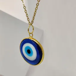 EL REGALO Blue & White Tribal Evil Eye Necklace image 2