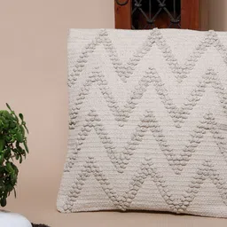 SANSKRUTIHOMES Beige Cotton Embroidered Square Cushion Covers image 4