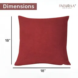 FABURAA Red 3 Pieces Jute Silk Square Cushion Covers image 2