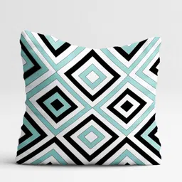 STITCHNEST Blue & White Set of 5 Geometric Square Cushion Covers image 3