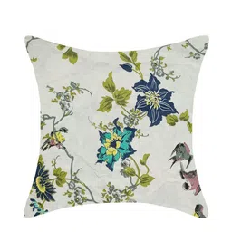 INDHOME LIFE Adults Set of 3 White & Green Floral printed Square Reversible Cushion Covers image 3