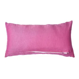 ZEBA Magenta Self Design Rectangle Cushion Cover image 2