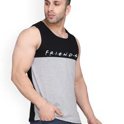 SLOWLORIS Pack Of 2 Printed Sleeveless Bio-Wash Cotton Gym Innerwear Vests image 5