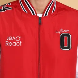 V-Mart Typography Printed Mandarin Collar Cotton Bomber Jacket image 2