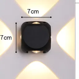 SPARK WORLD Black & Yellow Square Shaped Metal Outdoor Lamp image 2