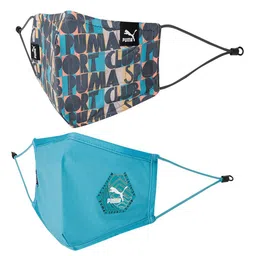 Puma Set Of 4 Black & Blue 3 Ply Hill Camp Cloth Face Masks image 2