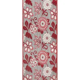 Saral Home Maroon & Beige Floral Tufted Anti-Skid Floor Runner image 2