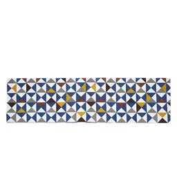 Saral Home Unisex Turquoise Blue & White Geometric Floor Runner image 3