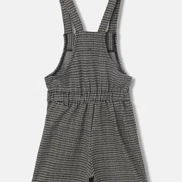 Blue Giraffe Girls Shoulder Straps Checked Smocked Pinafore Dress image 2