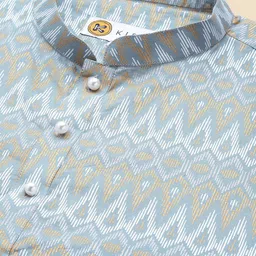 KISAH Geometric Printed Mandarin Collar Kurta image 2