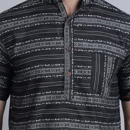 Aarsha  Geometric Printed Thread Work Cotton Kurta image 2