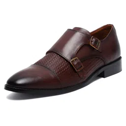 LOUIS STITCH Men Textured Italian Genuine Leather Handmade Formal Monks image 3